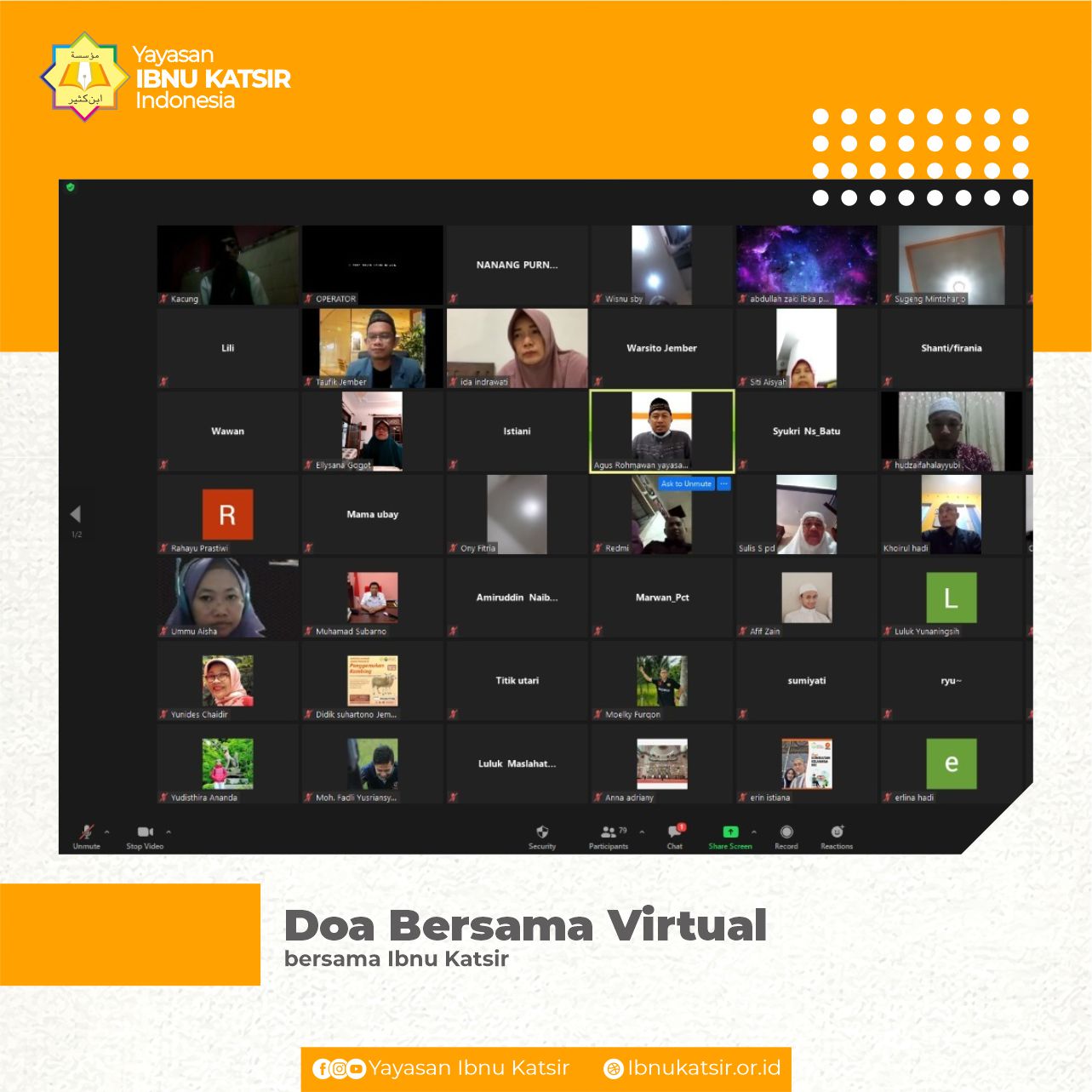 Doa Bersama Virtual Bersama Yayasan Ibnu Katsir