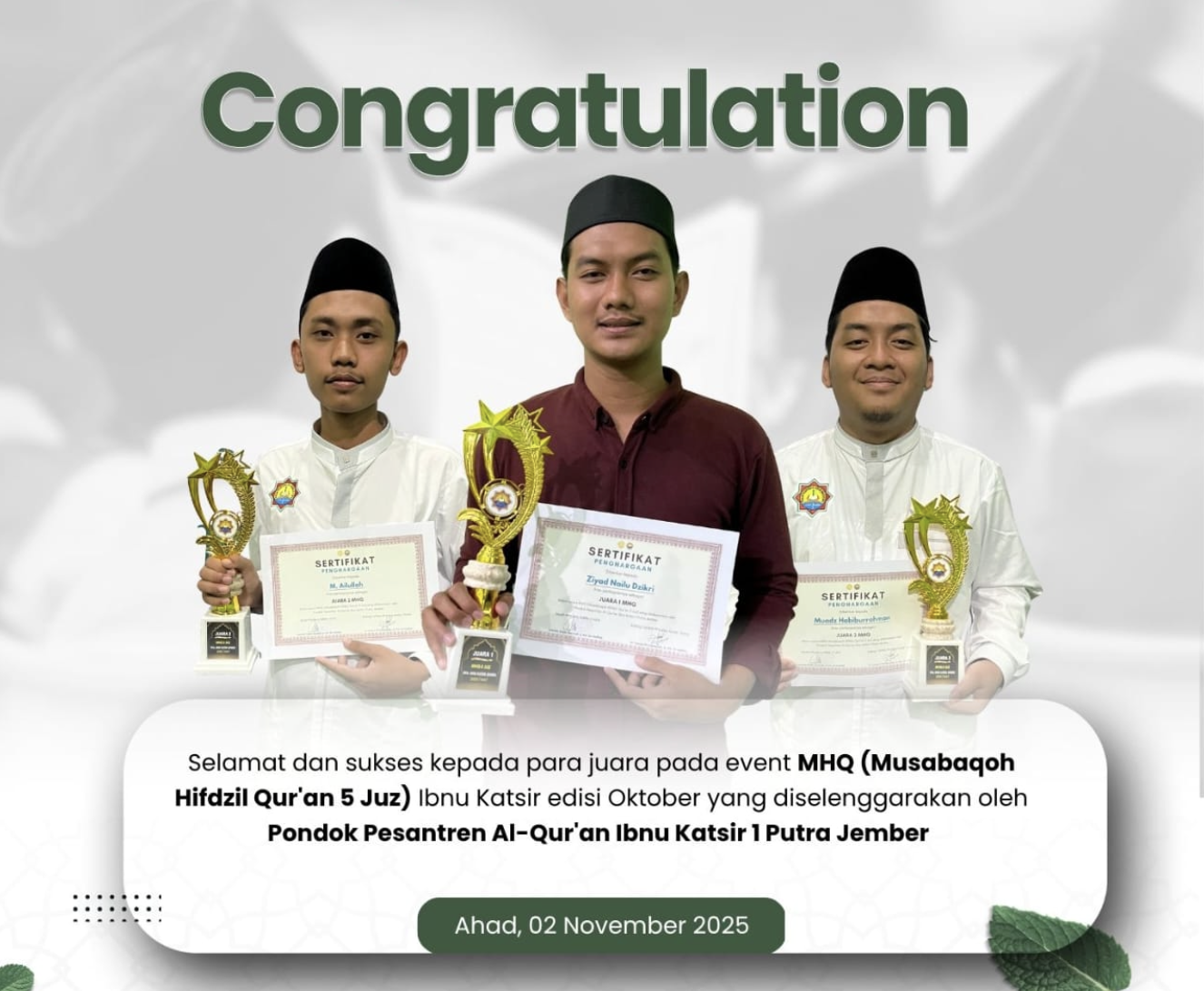 Musabaqah Hifzhil Qur’an PP Al-Qur’an Ibnu Katsir 1